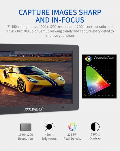 FEELWORLD T7 PLUS 7 Inch 3D LUT DSLR Camera Field Monitor Waveform
