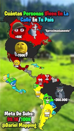Cuántas Personas Viven En La Calle En Tu País🌎🥲#geography #america #countryballs #map #fyp