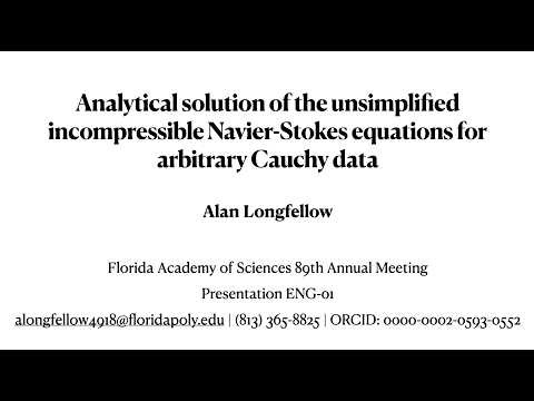 Analytically Solving Fully Nonlinear Navier-Stokes at the Florida Academy of Sciences