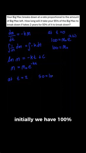 How long does it take a Big Mac to break down? (Differential Equations)