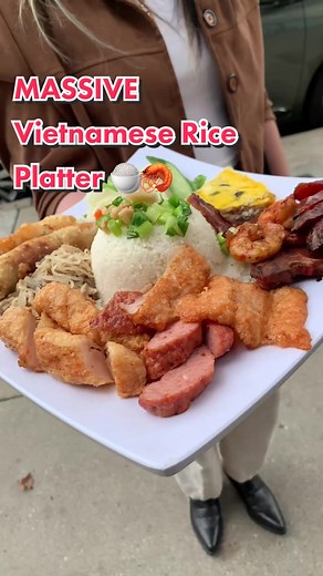 Delicious Vietnamese Broken Rice Platter at King Com Tam