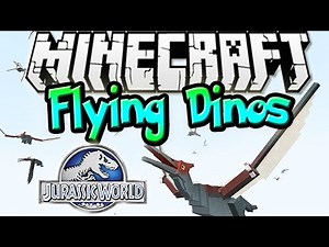 MineCraft 1.8 Jurassic World 2.0 Mod Flying Dinos ShowCase!