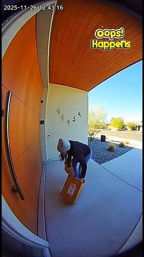 She wanted Amazon Prime… the dog gave her Amazon RUN 😂💨📦 #AmazonRun #PorchPirateFail #DogChase #ComedyShorts #DogLife #ViralVideo #DoorbellCam | Oops Happens