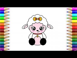 How to Draw a Cute Lamb step by step Easy - Cartoon Animal Sheep