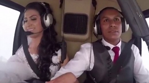 Tragic moment a bride dies in a horrific helicopter crash