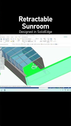 Retractable Sunroom Design in SolidEdge #cad #shorts