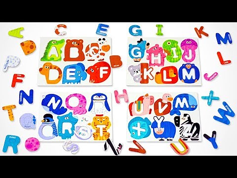 Learn ABC & Animal Names with Matching Activity Puzzle | Preschool Toddler Toy Learning Video