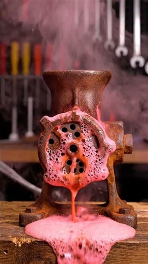 🔥 Hot Pink Foam MELTS Rust Off This Old Meat Grinder in 10 Seconds! 😮