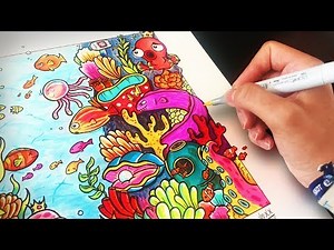 I Made An EPIC OCEAN DOODLE ARTWORK !