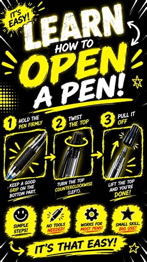 How to open a pen