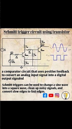 schmitt trigger circuit using transistor | circuit design | digital circuit | Analog circuit