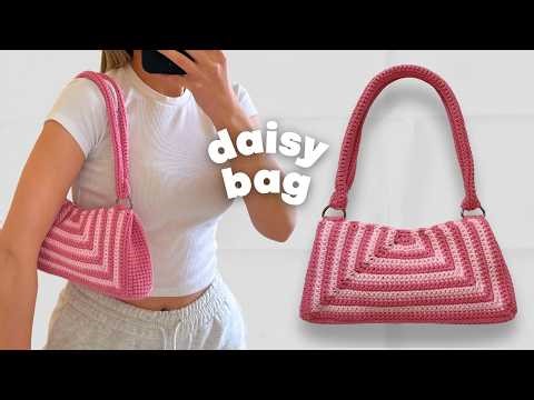 crochet shoulder bag tutorial | step by step | the daisy bag