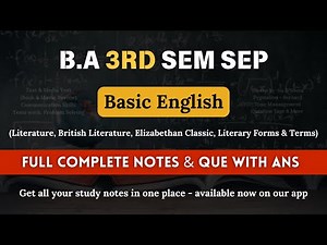B.A. 3rd Sem SEP Basic English | Complete Notes & Important Questions with Answers