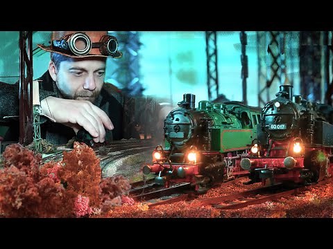 Takes two to steam : Model train steampunk layout