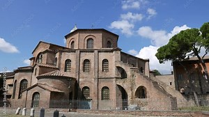 Early Christian Basilica of San Vitale in Ravenna. Catholic temple a sample of Byzantine architecture Italy