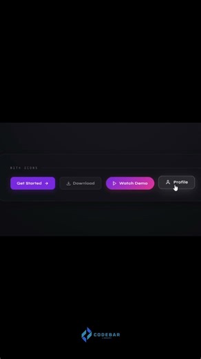 Premium Responsive Icon Buttons with Glassmorphism and Ripple Effect | Codebar Library