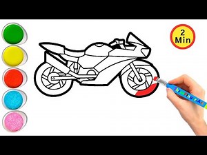 How to Draw a Motorcycle Easy Step by Step 🚵‍♀️| how to draw a motorcycle |How to draw | Kids Times