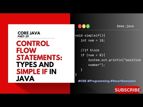Control Flow Statements | Types and Simple If Statement | Core Java | Telugu Explained