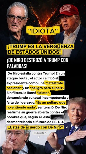¡De Niro DESTROZÓ a Trump! 🤬 "Es un desastre nacional" #deniro #trump #escandalo #news #politica