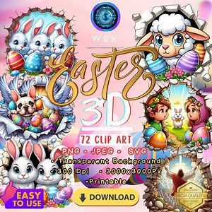 Easter Themed Background Png Clip Art Download,3d Easter Printable,easter Bunny ,easter Template Wallpaper,easter Cartoon Png,easter Eggs, - Etsy Canada