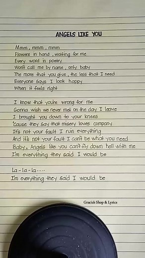Angels Like You Lyrics by Miley Cyrus