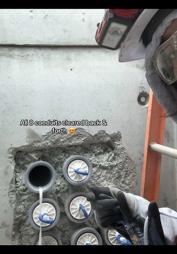 Mandrel testing 4” conduits for underground utility feeds. ⚡️🤩 #ibew #electrical #underground #construction
