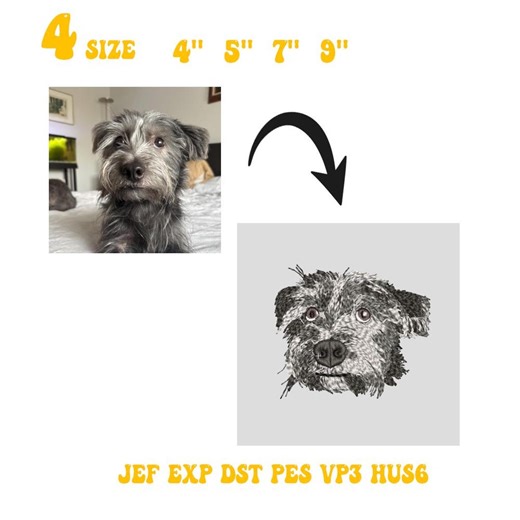 Custom Pet Embroidery Digitizing, Dog Digitizing, Cat Digitizing, Horse Digitizing, Picture Digitizing, Best Real Image Digitizing Service - Etsy