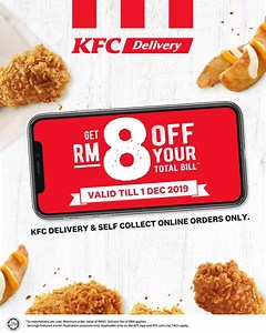 4.1K reactions · 393 shares | With great value comes great satisfaction! Enjoy RM8 OFF your total bill on KFC Delivery or Self Collect with promo code KFC8YAM. Order via the KFC App now. Hurry, offer ends 1 December 2019. T&Cs apply. | KFC | Facebook