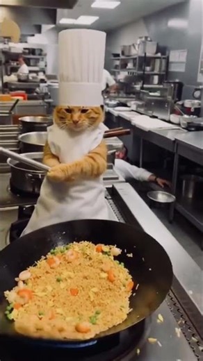 Angry chef cat 😡 #cooking #cat #angry #motivation #funny