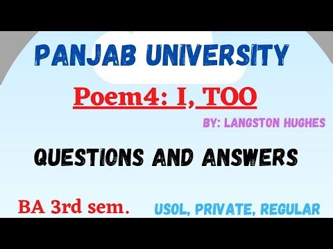Poem: I,Too questions and answers #ba_2nd_year #english_compulsory #hcp_adda