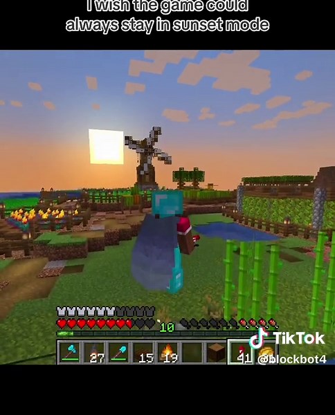 Enjoying Relaxing Sunsets in Minecraft