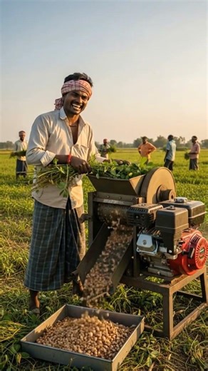 शेतकऱ्याचा नादच खुळा जुगाड! 🥜🚜 मळणी यंत्राविना काढा शेंगदाणे झटपट | Groundnut Thresher Jugaad#shorts