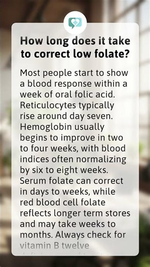 How long does it take to correct low folate?