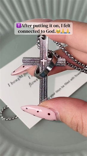 Wearing this scripture cross necklace, you will be blessed every moment.#jewelry #stailesssteel #god #cross #necklace