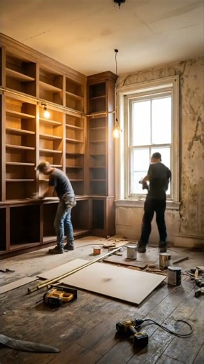 Turning a DUMP into a Dream Library #renovation #shorts