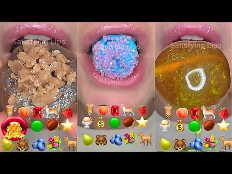 ASMR Satisfying Eating Emoji Food Challenge Mukbang Compilation