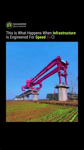 Luxury = Money & Power on Instagram: "How fast should a modern bridge really take to rise? What you’re watching isn’t brute force—it’s choreography. A self-launching gantry lifts precast concrete segments, slides them forward with millimeter accuracy, and locks them into place without shutting down what’s below. Instead of building scaffolding from the ground up, engineers assemble the bridge from above. Each segment is factory-made, post-tensioned with steel cables, and installed in a repeatabl