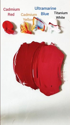 How to create crimson red color?#artist #art #red #colormixing #colors #acrylicpainting #oilpainting