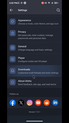 How to disable wifi file sharing in aloha browser app. #smartphone #update #browserapp
