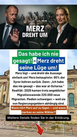 „Merz: 80% Syrer kehren zurück — Merz eine Woche später: Hab ich nie gesagt!