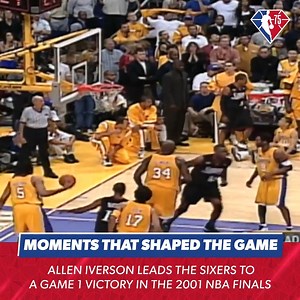 The Answer 🙌 Against all odds, Allen Iverson dropped 48 points and helped his team win an NBA Finals game on the road, against the dominant Los Angeles Lakers! #NBA75 | NBA