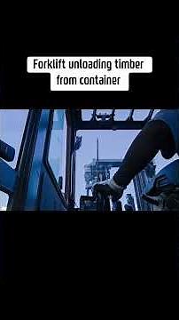 Forklift unloading timber from container #forklift