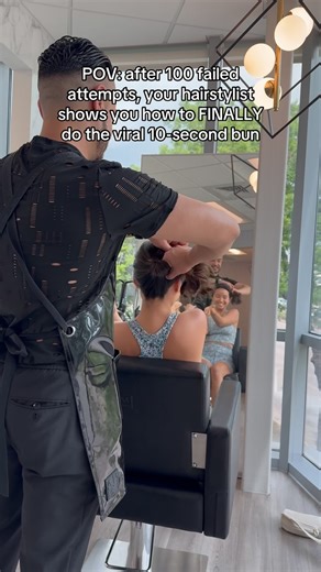Be honest… how many times did you try the 10 sec bun before giving up? 😅 TY @mannyghair_ for finally hacking this with me! #viral #tensecondbun #hairchallenge | Nika Diwa