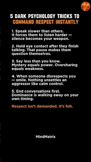 5 Dark Psychology Tricks to Command Respect Instantly..