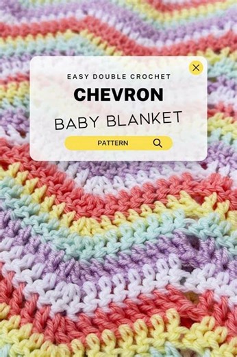 Easy Double Crochet Chevron Baby Blanket Pattern