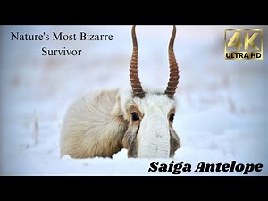 Saiga Antelope in 4K: Rare Wildlife | Saiga Facts | Steppe Conservation. Endangered Animals.