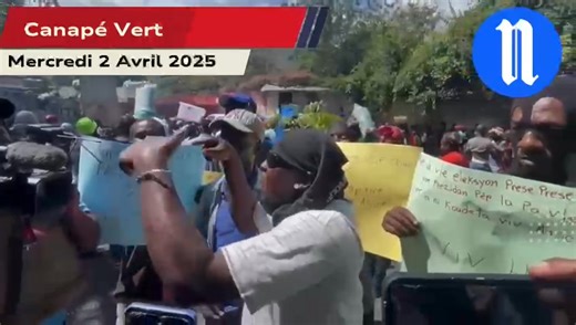 Manifestation contre l'insécurité ce mecredi 2 avril 2025, à Port-au-Prince. 🎥 Marckinson Pierre | Le Nouvelliste Haiti