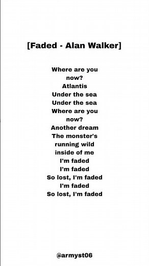 Faded Alan Walker lyrics #viral #lyrics #song #shorts #fyp #explore #pop ##viralshorts #faded