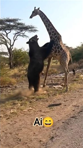Bear vs Giraffe #bear #girraffe #india #viral #shorts #feed #motivation #wildlife #animals