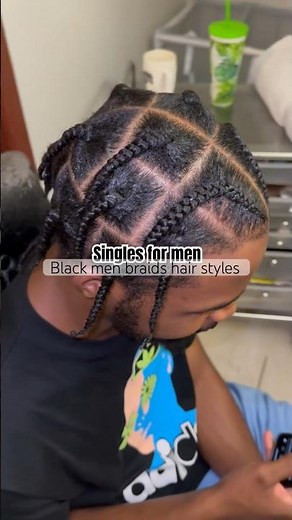 Black men braids hair styles | Single braids for men #menbraidstyles